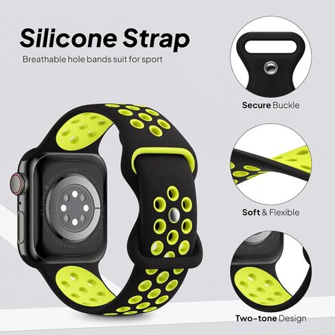 3 حزمة رياضية نطاقات متوافقة مع Apple Watch Band 44mm 45mm 46mm 42mm 41mm 41mm 40mm 38mm 49mm للرجال ، حزام معصم سيليكون ناعم لسلسلة Iwatch 10 9 8 7 6 5 4 3 2 1 Se Ultra 2 in Kuwait