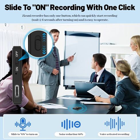 128GB(9000 Hour) 2-Sides Magnetic Voice Recorder, Recording Device with Al-Triple Noise Cancellation, Voice Activated Recorder 90 Days Storage Capacity, MP3 Form Audio Recorder, for Meetings Intervie in Saudi Arabia