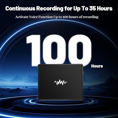 128GB(9000 Hour) 2-Sides Magnetic Voice Recorder, Recording Device with Al-Triple Noise Cancellation, Voice Activated Recorder 90 Days Storage Capacity, MP3 Form Audio Recorder, for Meetings Intervie in Saudi Arabia