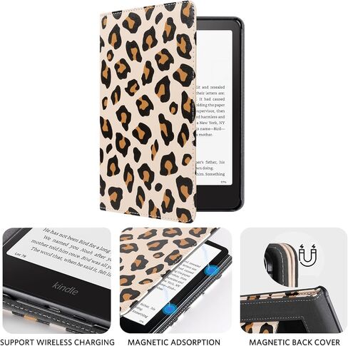 CoBak Case with Stand for Kindle Paperwhite 12th Gen 2024 Released (7") & Kindle Colorsoft Signature Edition - Durable PU Leather Cover with Auto Sleep Wake, Card Slot, Hand Strap Feature in Saudi Arabia