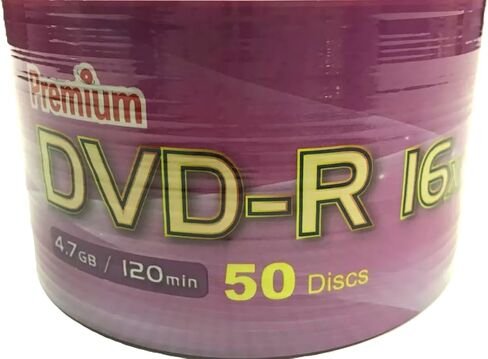 أقراص مميزة DVD-R 16X Silver Silver Discs ، 4.7 جيجابايت ، 120 دقيقة ، 50 عبوة in Saudi Arabia