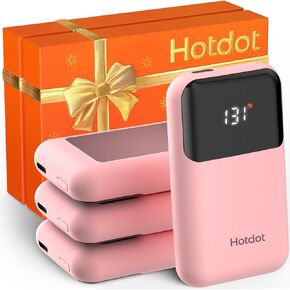 Hand Warmers Rechargeable with Gift Box, 4 Pack Electric Hand Warmer with LED Display Battery and Temperature, 4 Heating Levels Portable Hot Hands, for Men, Women, Hunting Pink