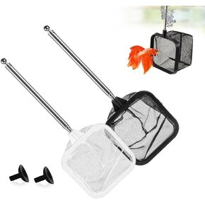 2 Pcs Fish Net for Fish Tank Long Handle, Fish Net Aquarium Small, Shrimp Net, Fine Mesh Aquarium Net Skimmer, Fish Tank Fishing Net, Fish Tank Nets Fine Mesh Tank for Aquarium Accessories