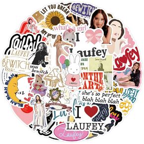 55pcs Laufe Singer Stickers, Trendy Music Vinyl Waterproof Decals for Teens Girls Laptop Water Bottles Phone Guitar Notebook Luggage Scrapbook Skateboard