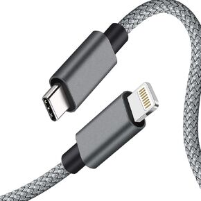 iPhone 12 Charger Cable [6ft MFi Certified] Ultra-Strong Nylon Braided Charging Syncing Cord iPhone 12 Pro Max / 12/11 Pro/X/XS/XR / 8 Plus/AirPods Pro, Supports Power Delivery (Gray)