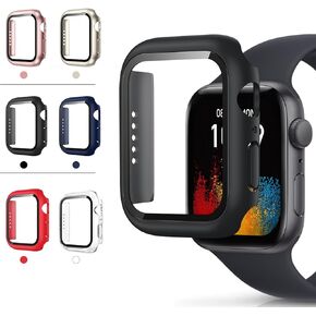 6 Pack Apple Watch Case 45MM Series 9 8 7screen Protector, Tempered Glass and Hard Shell 2 in 1protective Cover, Ultra-Thin Design All-Around Protection, Anti- wear, Anti- Scratches