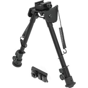 UTG Tactical OP Bipod, Rubber Feet, Center Height 8.3"-12.7", Black