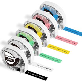 P12 Label Tape, Label Maker Tape Compatible with DYMO Letratag Refills 100H LT-100T Plus LT110T QX50, Replacement for Phomemo Zodzi P12 Label Maker, 1/2Inch x 13Ft(12mm x 4m), 6-Pack