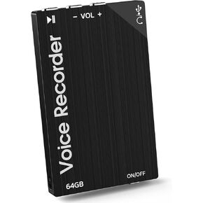 64GB Digital Voice Recorder Voice Activated Recorder for Lectures Meetings - 768 Hours Sound Audio Recorder Dictaphone Recording Device with Playback, MP3 Player