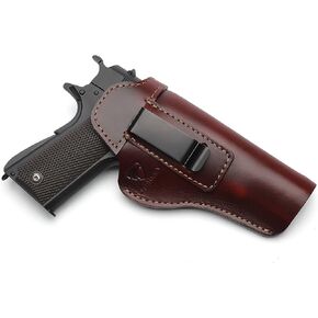 1911 Holster - Genuine Leather IWB Holster for Concealed Carry - Compatible with Kimber 1911/Colt 1911 /S & W 1911/Sig Sauer 1911/ Remington - Ruger & More 5 inch Barrel Pistols