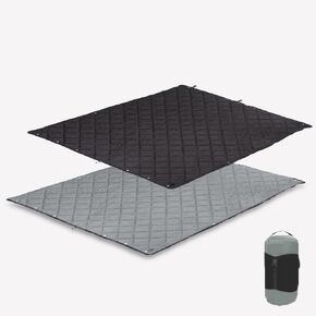 Outdoor Camping Blanket with Snap Button Packable Blanket for Hiking Travel Airplane Picnic (Black)