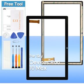 Touch Screen Replacement for Sky Devices Pad 10 Max 10.1" 45Pin MS 2198-FPC V1.0 Screen Replacement Front Glass Digitizer with Tools(168mm*240mm)