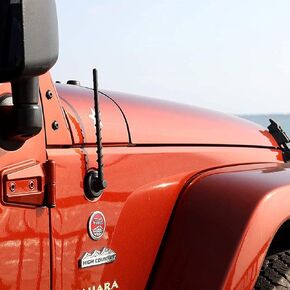 Short Antenna for 2007-2024 2025 Jeep Wrangler JL JK Unlimited 4xe Rubicon Sahara, Antenna Replacement Jeep Gladiator Willys Mojave, 7 Inch Car Radio Jeep Wrangler Gladiator Accessories