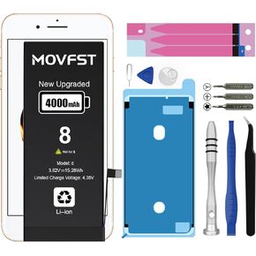 Replacement Battery for iPhone 8,Li-ion Polymer 4000mAh High Capacity Battery Fit for iPhone 8 Model A1863 A1905 A1906 with Repair Tool Kits