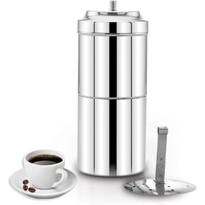 PANCA South Indian Filter Coffee Maker 200 ML,2-4 Cups Stainless Steel Coffee Maker, Drip Coffee Brewer, Madras Kaapi Kappi, Coffee Decoction Maker