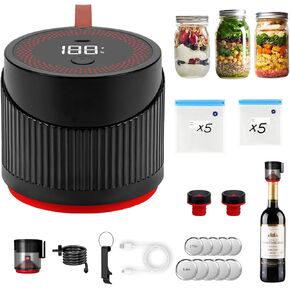 2025 Latest Portable Electric Mason Jar Vacuum Sealer Kit for Food Storage,Firm and Non-Slip Seal,One-Button Start and Easy Operation, Suitable for Wide Mouth or Regular Mouth Mason Jars