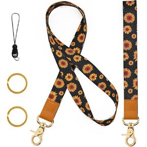 Cool Leopard Wristlet Keychain, Wrist Lanyard Key Chain For Women Men Car Keys Id Holder Card Phone Wallet Camera in Saudi Arabia