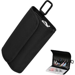 Cosmos Fishing Tackle Organizer Wallet Wrap with Fishing Spinner Baits Clear Case Bag & 4 Removable Fishing Lure Storage Zipper Sleeve Soft Bait Binder Pocket with Hanging Hook for Fishing & Fisherman