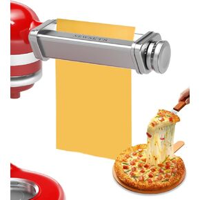 Pasta Roller Attachment for KitchenAid Stand Mixer, Stainless Steel Pasta Maker for Pasta, Ravioli, Noodle Dough Sheet Roller with 8 Adjustable Thickness Knob