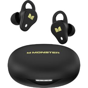 Monster N-Lite 210 Lo-Lite سماعات الأذن ، بوتوث 5.4 سماعات استريو داخل الأذن ، ميكروفون مدمج للمكالمة الواضحة الكريستالية ، وقت اللعب 32 ساعة ، شحن النوع C ، براعم الأذن المقاومة للماء للرياضة ، الأسود ، الأسود in Kuwait