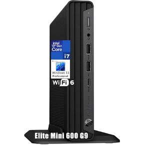 HP Elite Mini 600 G9 MFF PC Business Desktop Computer, 13th Gen Intel 16-Core i7-13700T, 16GB DDR5 RAM, 1TB PCIe SSD, WiFi 6, Bluetooth, RJ-45, Type-C, HDMI, DisplayPort, Windows 11 Pro, AZ-XUT