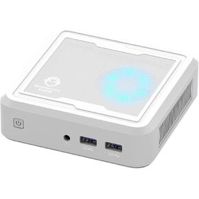 Mini PC AMD Ryzen 5 3550H Mini Computers Up to 3.7GHz 4c/8t, 16GB DDR4, 512GB SSD & M.2 NVME, Gaming PC with Wifi5/BT4.2/DHMI/DP, Gaming/Office/Design - White