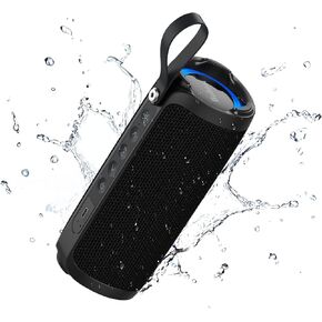 Bobtot Portable Speaker Bluetooth, 15W IPX6 Waterproof Speaker Wireless with Punchy Bass, Loud Sound, RGB, 20H Playtime, Dual Pairing for Party, Camping, Beach, Green