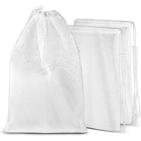 3 Pcs Shark Shooter Chum Bag with Rubber Stopper, Fishing Bag Bait Bag Mesh Bags Drawstring for Enhanced Fishing Attraction (Premium 12 x18")
