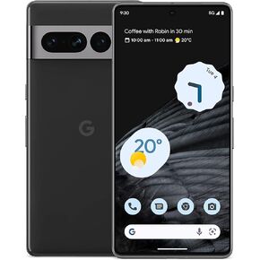Google Pixel 7 Pro 5G 128GB 12GB RAM 24-Hour Battery Factory Unlocked for GSM Carriers Global Version - Obsidian (Renewed), Black