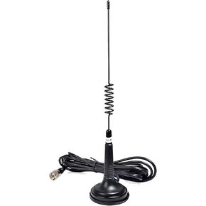 HYS 460-470MHz UHF Pre-Tuned Amateur 50W GMRS Whip Antenna with Heavy Duty Magnet Mount with Rubber Boot, 2.5inchs Mag Mount W/13ft Cable with PL-259 for HT Cobra Midland GMRS Radio