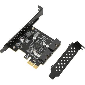 Heayzoki PCI E 1X to USB 3.2 GEN1 5Gbps Expansion Card, Dual Port 19PIN Connector, Front Panel Connector Riser Card, for WinXP, for Win7 8 10 11, for Linux (19PIN Black Board)