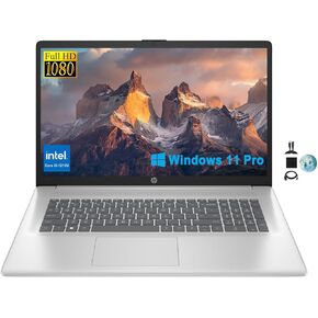 HP 17.3" FHD Business Laptop 2024, 32GB RAM, 1TB SSD, 12th Gen Intel Core i3-1215U (6-Core, Beat i5-1135G7), Wi-Fi, Long Battery Life, Webcam, Numpad, Windows 11 Pro, KyyWee Accessories