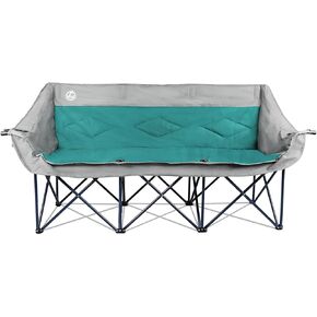 Oversized 3-Person Folding Camping Chair, XL Couple's Lawn Chair Sofa, 900lbs Soccer Chair, Heavy-Duty Lounge Chair w/Cup Wine Glass Holder for Family Outdoor Picnics, Garden