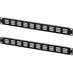 Iwillink 1U Vented Blank Rack Mount Panel 2-Pack, Steel Spacer for 19" Server or Network Rack, Black