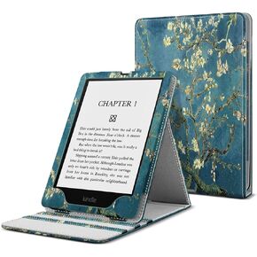 TNP Case Covers for Kindle Paperwhite Cover 11th Generation-2021 / Signature Edition 6.8 Inch eReader with Foldable Stand, Vertical Flip Origami Paper White Cover, Premium PU Leather, Almond Blossom