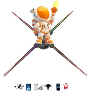 3D Hologram Fan,39.4 inche Hologram Fan Projector Advertising Display HD LED 2000*1444PX Resolution for Christmas, Halloween, Business, Shop, Holiday 100CM Holographic with 700 Video Library