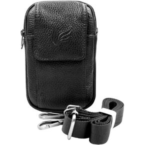 Mini Leather Messenger Bag Cellphone Shoulder Bag Pocket Money Purse Pouch Tool Bag Fanny Pack for Men Women