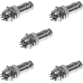 DGZZI GX16-6 Aviation Connector Plug 5Pair 16mm 6 Pin Male Female Screw Type Panel Metal Aviation Connector Adapter Aviation Socket