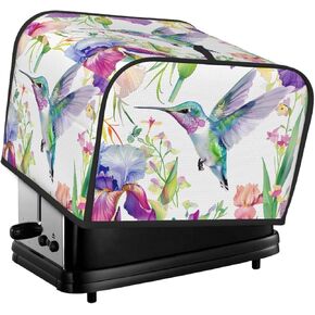 Toaster Cover 4 Slice Red Wine Glass Grapes Waterproof Appliance Cover with Hang Loop Bread Baker Toaster Cover for Kitchen