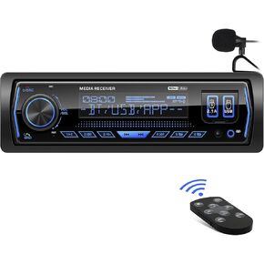 Car Stereo Bluetooth Car Radio - Single Din AM FM Digital Media Receiver - LCD Display USB AUX SD EQ Subwoofer Quick Charge APP Remote Control