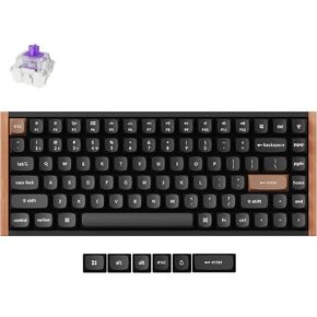 Keychron K2 HE QMK Wireless Gaming Custom Mechanical Keyboard, 2.4 GHz/Bluetooth/Wired 100% Layout Hot-Swappable Programmable RGB Backlit Gateron Magnetic Switches for Mac Windows, Wood Frame-Black