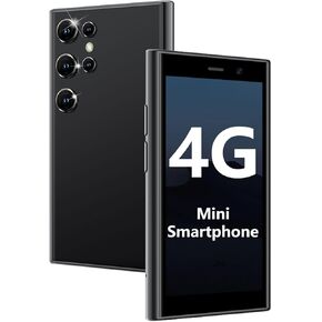 Mini Smartphone 4G Unlocked Kid's Smart Phone 3.0'' HD Touch Screen World's Smallest Cell Phone 2000mAh Battery Dual SIM Little Mobile Phone with Face ID Child Cellphone for Student 3GB+32GB Black