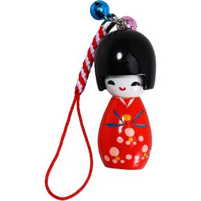 ARTIBETTER Japanese Doll Keychain Geisha Figurine Pendant Charm Traditional Kimono Kokeshi Doll Ornaments for Backpack Phone