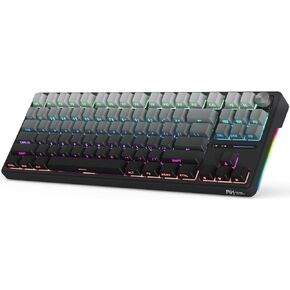 RK ROYAL KLUDGE R87 Pro Mechanical Keyboard with Knob, 75% Wireless RGB Gaming Keyboard w/Bluetooth/2.4G/Wired Modes, Side Printed PBT Keycap, QMK/VIA, Gasket Mount Hot Swappable Linear Matcha Switch