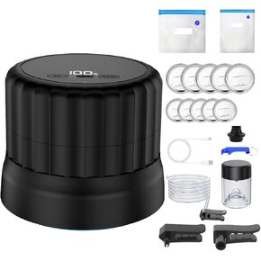 Electric Mason Jar Vacuum Sealer Kit, Auto Stop Mason Jar Vacuum Sealer with Wide & Regular Mouth Mason Lids, Jar Vacuum Sealer for Mason Jars for Canning, Food Storage, Pickling