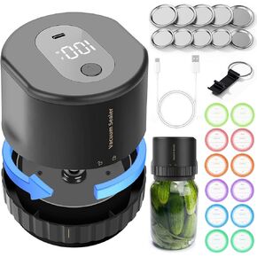 COO Mason Jar Vacuum Sealer Kit, Portable Vacuum Sealer for Jars, Vacuum Sealer for Food Canning Jars, Firm Sealing, for Wide Mouth and Regular Mouth, A Must-Have for Canned Foods Pantry