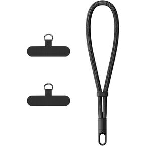 Adjustable Phone Wrist Strap,Premium Nylon Metal, 360 Degree Rotation Phone Wristlet Lanyard, Anti-theft Wrist Straps for Keys, 2 Pack Tether Pads Compatible with Most Moblie Phones Black