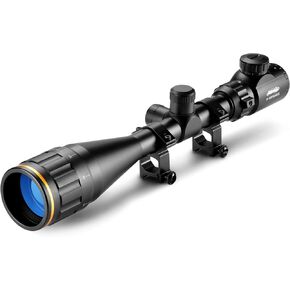 AOMEKIE Rifle Scope 4-16x50 Red Green Illuminated Long Range Optical Scope with Red/Green Illumination and 20mm Free Mounts
