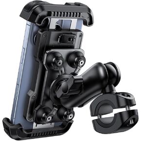 Lamicall Motorcycle Phone Mount Holder - [Dual Vibration Dampener] [720° Adjustment Arm] Motorcycle Cell Phone Holder, Bike Handlebar Phone Mount, for iPhone 16/15/ 14/13 Pro Max, 4.7-6.7" Phones