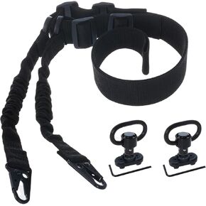 Marrywindix Two Point Traditional Sling with Mounts with 2 Pack Anti Rotation Sling Swivel for Outdoor